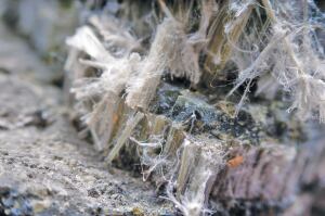 Asbestos was used as fiber reinforcement in concrete.